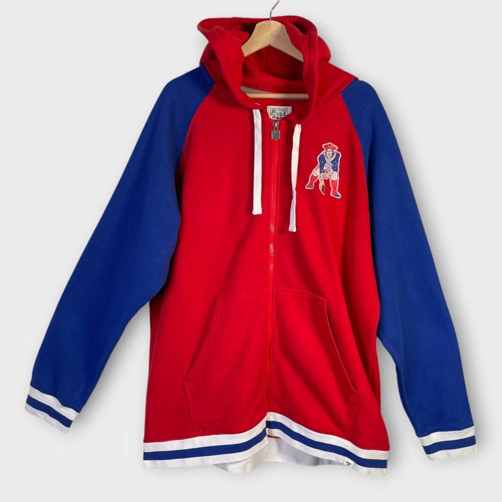 FANATICS NFL Pro Line Full Zip Hoodie 2XL Patriots Retro Logo SEE DESCRIPTION